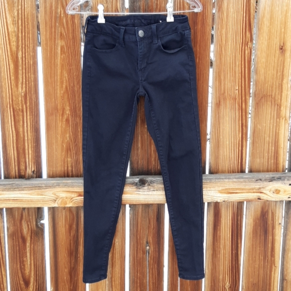 American eagle jegging skinny jeans black sz 2 reg